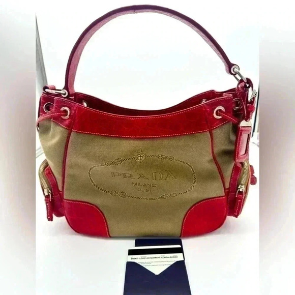 LIMITED EDITION Prada Logo Jaquard + Crocodile leather lining + FREE ENTRUPY - Picture 1 of 15